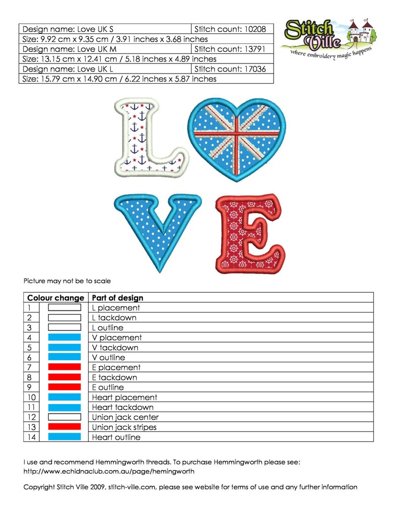 UK Applique Machine Embroidery Design. UK Love Applique With Etsy