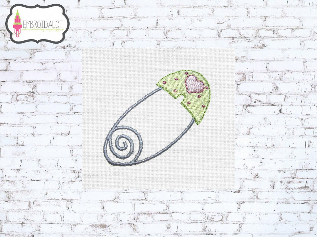 Nappy Machine Embroidery Design. Baby Embroidery Design, Nappy Pin ...