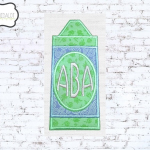 Cadre colorie applique monogramme. Machine de broderie pour première applique jour / l’école de broderie pour la rentrée de projets scolaires.