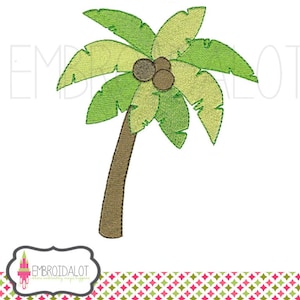 Palm tree machine embroidery design. Perfect for summer embroidery projects. Palm tree embroidery for a tropical touch.