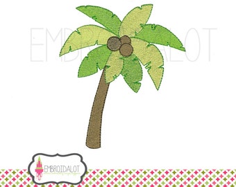 Palm tree machine embroidery design. Perfect for summer embroidery projects. Palm tree embroidery for a tropical touch.