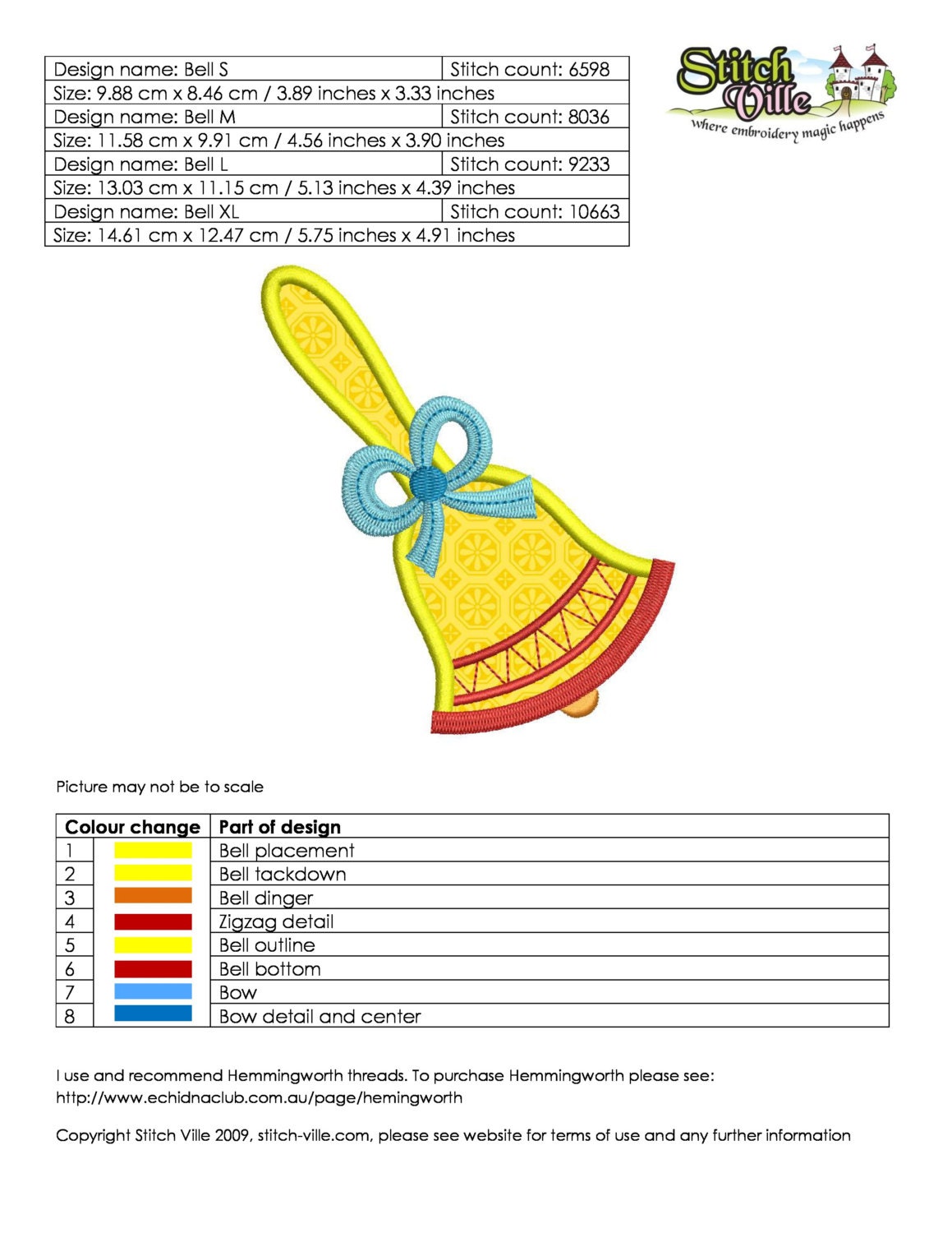 Bell Applique Embroidery Design. 4 Sizes. Fun Christmas Applique. Bell ...
