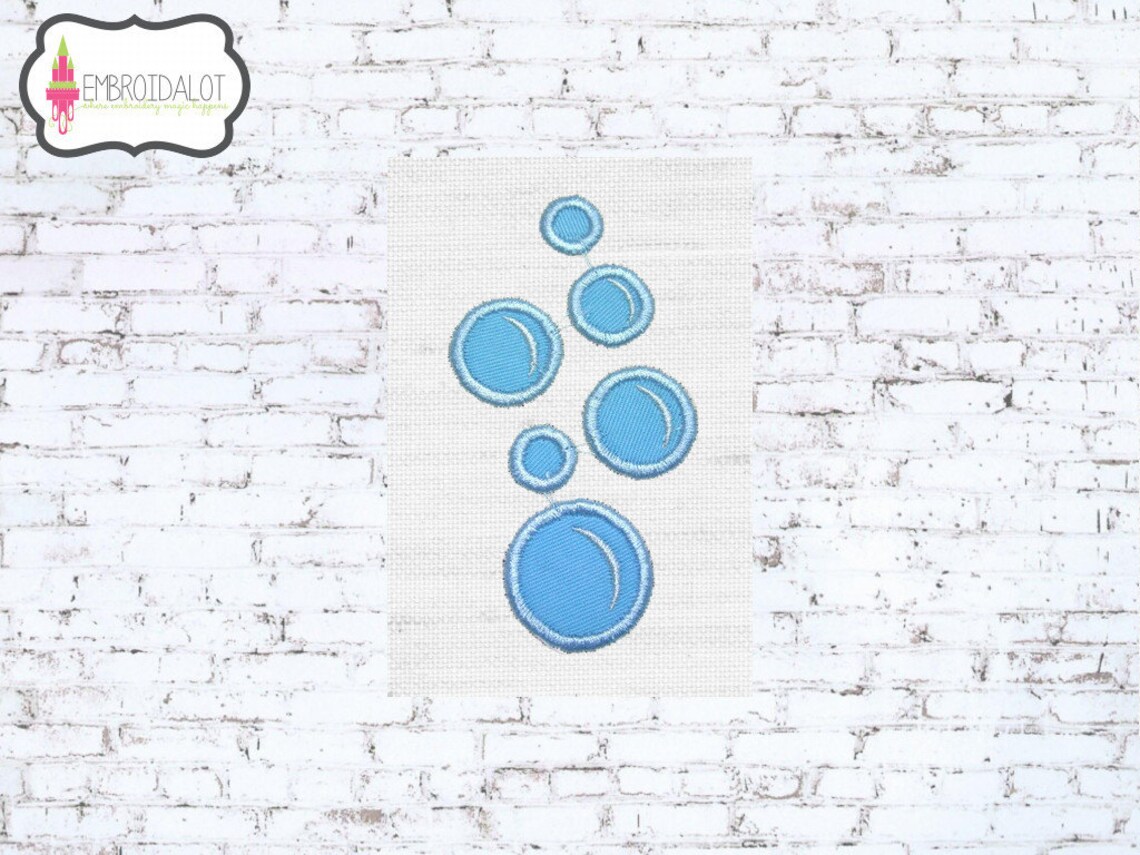 Bubble Applique Embroidery Design. Cute Bubble Embroidery Etsy