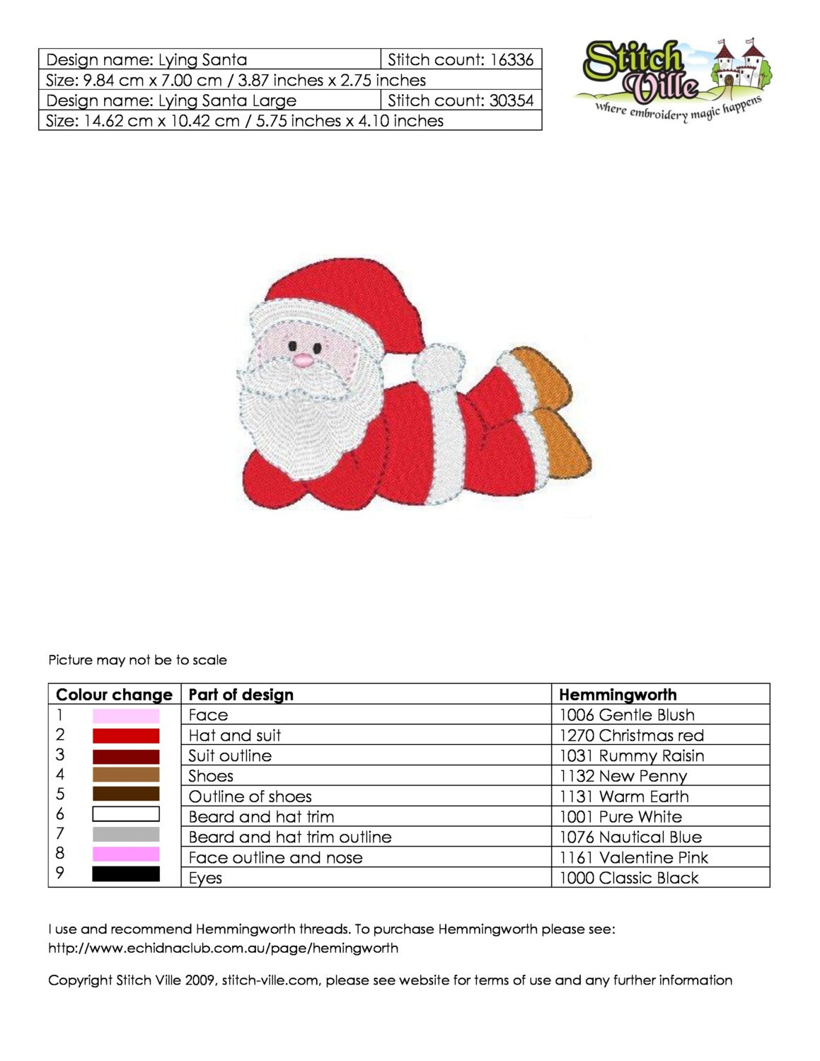 Machine Embroidery Split Santa Santa Machine Embroidery Design. Filled Design in Two Sizes. Fun Santa ...