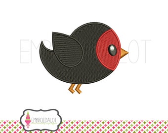 Cardinal machine embroidery design. Such a cute chubby little bird embroidery design. Fun winter embroidery.