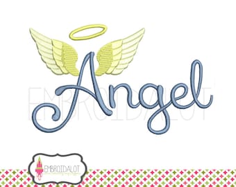 Angel embroidery design. Pretty angel machine embroidery. Three sizes. Perfect touch for the little angel in your life.