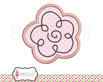 Flower applique embroidery design. Applique flower embroidery. 4 x 4. Pretty flower embroidery. Great for spring embroidery projects.