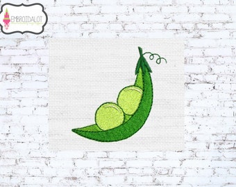 Peas machine embroidery design. Super cute baby pea embroidery design. Prefect for twin embroidery. Great garden embroidery.