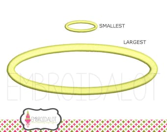 Mini halo embroidery design. Pretty machine embroidery design of angel halo.