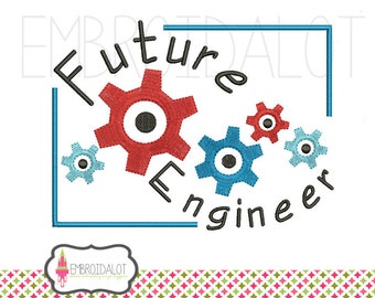 Engineer embroidery design. Machine embroidery design, science embroidery download, baby engineer embroidery.