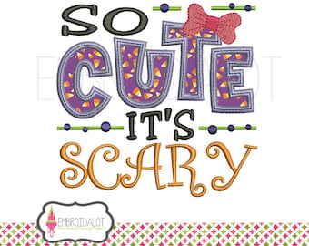 Girly Halloween applique design. Sweet applique embroidery design. Cute applique embroidery. Girly applique.