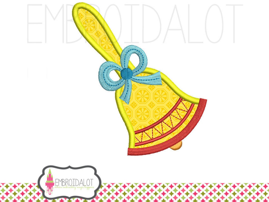 Bell Applique Embroidery Design. 4 Sizes. Fun Christmas Applique. Bell ...