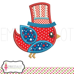 American applique embroidery design. Super cute patriotic embroidery. Add a star spangled touch to your project.