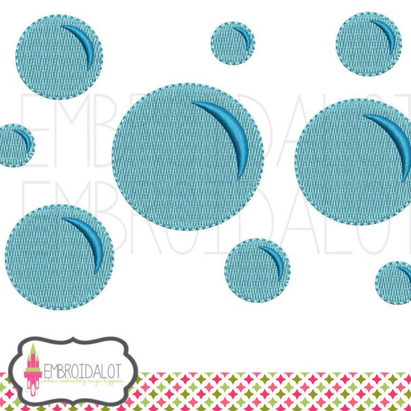 Bubble embroidery design. One bubble in 6 sizes. Cute bubble embroidery design. Bath time embroidery great for baby and kids items.