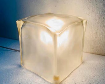 Vintage Ikea Iviken - Ice Cube glass lamp - 90s design - glass table lamp