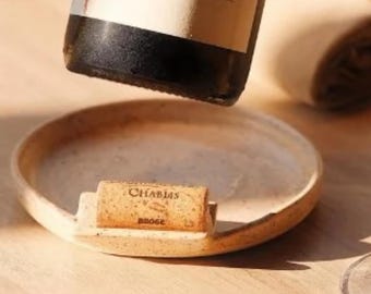 Personalized ceramic wine bottle rest - Handmade wine lover's gift near Limoges - Stoneware bottle rack