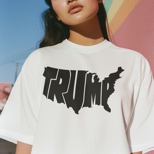 Camiseta con el mapa de Estados Unidos de Donald Trump