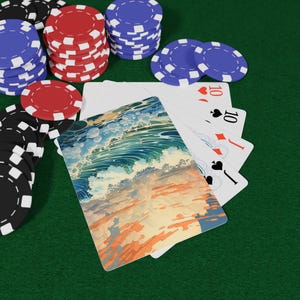 Naipes Ocean Breeze Poker, regalo único para jugadores, juegos de cartas, artículos para fiestas, decoración para noches de casino, regalos personalizados