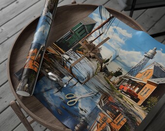 Delaware Wrapping Paper - Landscape Design for Gifts, Eco-Friendly, Unique Gift Wrap, Birthday, Holidays, Special Occasions Gift Wrap