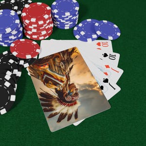 Cartas de pôquer da herança nativa americana | Presentes exclusivos para jogos de cartas, suprimentos para noites de pôquer, acessórios para jogos de azar, lembrancinhas divertidas para festas