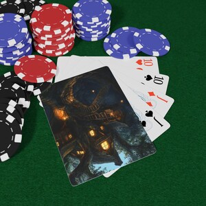 Elven Treehouse-speelkaarten - Mystical Forest Deck, Elven Fantasy Art-kaarten, Enchanted Poker-set, op de natuur geïnspireerd cadeau voor verzamelaars