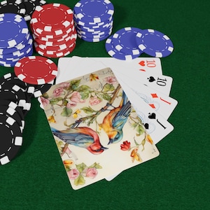 Juego de cartas de póker Songbirds, un regalo único para los amantes de las cartas, ilustraciones pintadas a mano, imprescindible para una noche de juegos, elegante baraja.