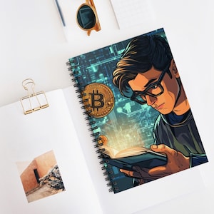 Future of Crypto Spiral Notebook - Ruled Line, Bitcoin Journal, cadeaus voor techliefhebbers, studiegids, geeky-benodigdheden, accessoire voor digitale nomaden
