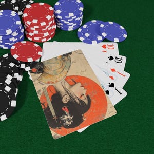 Japanisches Kunstspielkarten-Set, Einzigartiges Geschenk für Gamer, Kartendeck im Vintage-Stil, Tabletop-Spielzubehör, Pokernacht-Favorit, Sammlerstück