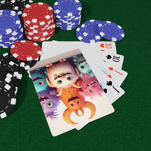 Joli jeu de cartes à jouer au poker Monsters - Parfait pour les soirées jeux, les fêtes d'enfants, les réunions de famille, les cadeaux uniques, les jeux de cartes et les cartes à jouer