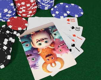 かわいいモンスターポーカートランプセット - ゲームナイト、キッズ
