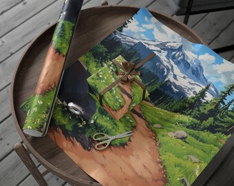 Oregon Geschenkpapier | Natur Geschenkverpackung, umweltfreundliche Geschenkverpackung, Geburtstag, Urlaub, Feier, künstlerisches Design