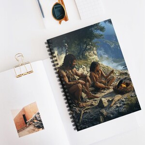Stone Age Life Spiral Notebook - Ruled Line, History Journal, Prehistoric Diary, Educational Gift Idea, Archaeology Planner, Ancient Art