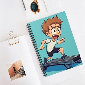 Cuaderno de espiral Cardio Cross: línea rayada para entusiastas del gimnasio, diario de fitness, planificador de entrenamiento, registro de ejercicios, regalo para deportistas.