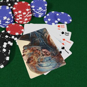 Conjunto de cartas de pôquer Artistic Anatomy - Ás de Espadas Gótico, baralho personalizado, essencial para a noite de jogos, presente para jogadores de cartas, decoração para noite de pôquer