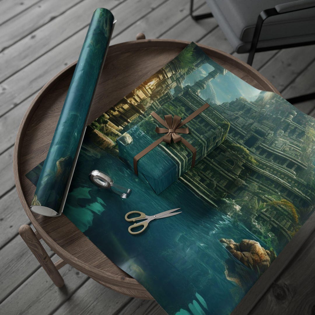 Lost City of Atlantis Wrapping Paper | Enchanted Gift Wrap, Eco ...