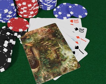 Secret Garden Retreat Playing Cards - Enchanted Floral Deck, Mystical Garden Art Cards, Whimsical Nature Poker Set, Gift for Garden Lovers