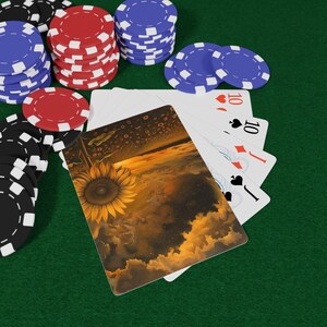 Sunflower Serenity-pokerspeelkaartenset - cadeau voor gamers, uniek kaartspel, verzamelitem, pokeravondbenodigdheden, game-avondplezier