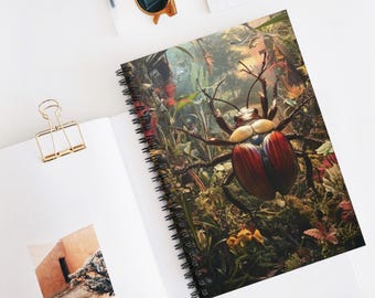 Beetle World Spiral Notebook - Ruled Line, Insect Lover Journal, Nature Diary, Entomology Planner, Bug Collector Gift, Wildlife Exploration