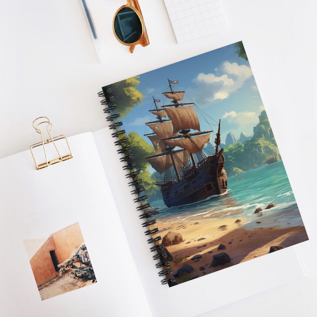 Pirate Cove Adventure Spiral Notebook - Ruled Line, Ocean Theme Journal ...