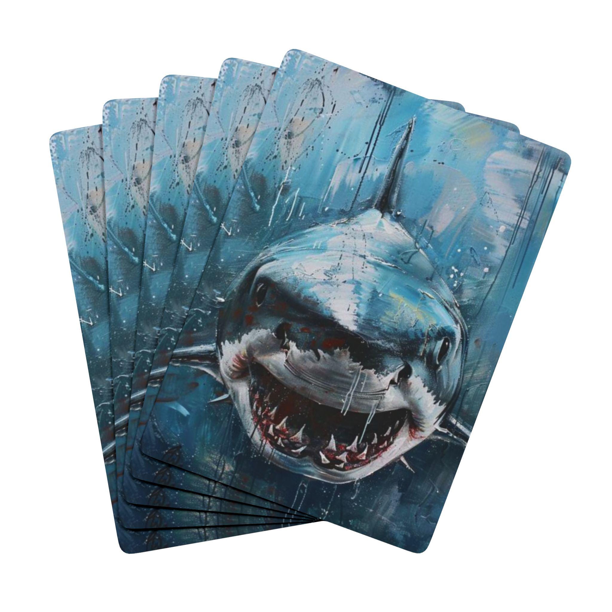 Shark Playing Cards - Ocean Predator Deck, Fierce Marine Life Art