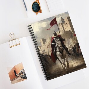 The Crusades Spiral Notebook, Medieval Art Journal, Fantasy Note Pad, Gift for Gamers, School Stationery, Student Supplies
