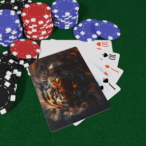 Tiger Spielkarten - Wild Jungle Deck, Majestätische Big Cat Art Cards, Naturinspiriertes Poker Set, Geschenk für Tierliebhaber & Wildtier-Enthusiasten