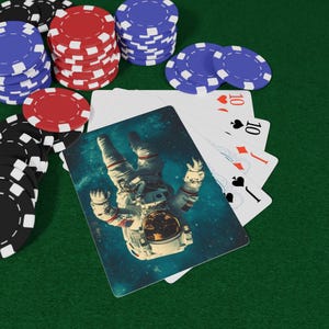 Carte da gioco per l'addestramento degli astronauti - Missioni spaziali, esplorazione galattica e preparazione degli astronauti, mazzo a tema spaziale, serata di gioco, gioco di carte