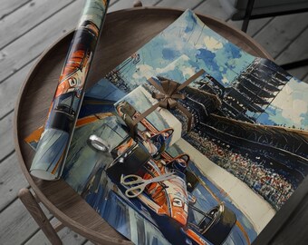 Papel de regalo del Indianapolis Motor Speedway: perfecto para cumpleaños, celebraciones, regalos y para los amantes de los autos.
