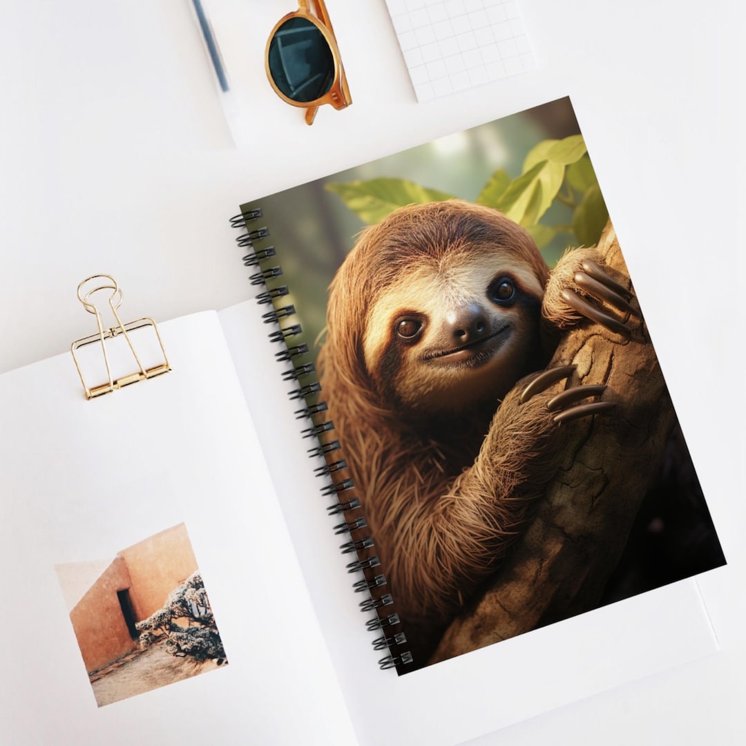 Sloth Journal Sloth Spiral Notebook | Cute Journal for Nature Lovers, Eco-friendly ...