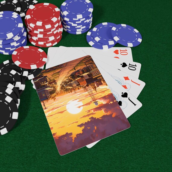 Oklahoma Poker Playing Cards Set - Vintage Sunset, Ace of Spades