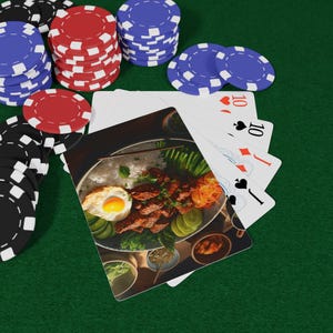 ベトナム料理ポーカートランプセット、カジノナイトの必需品、ポーカーゲームギフト、スタイリッシュなカードデッキ、ゲーマー向けトランプ、ポーカー