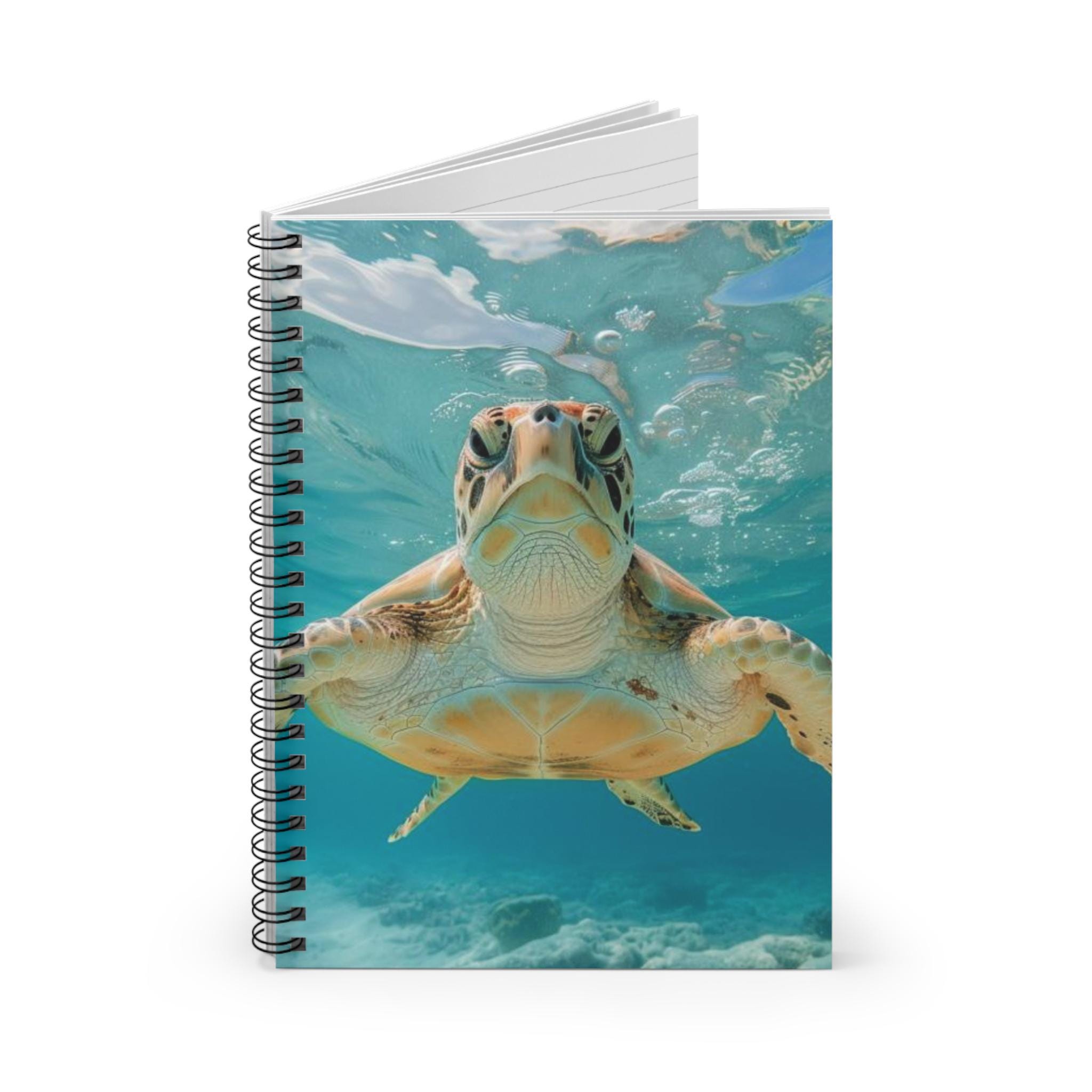 Sea Turtle Spiral Notebook - Ocean Life Journal, Marine Conservation ...