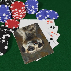 Jeu de cartes suricate - charmant jeu de cartes sur la faune, cartes artistiques suricates ludiques, lot de poker inspiré de la nature, cadeau pour les amoureux des animaux, soirée jeux