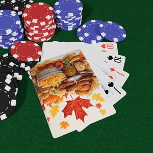カナダフードポーカートランプセット、カスタムポーカーカード、ユニークなプレイングデッキ、カードゲームギフト、カジノパーティー用品、楽しいファミリーゲーム
